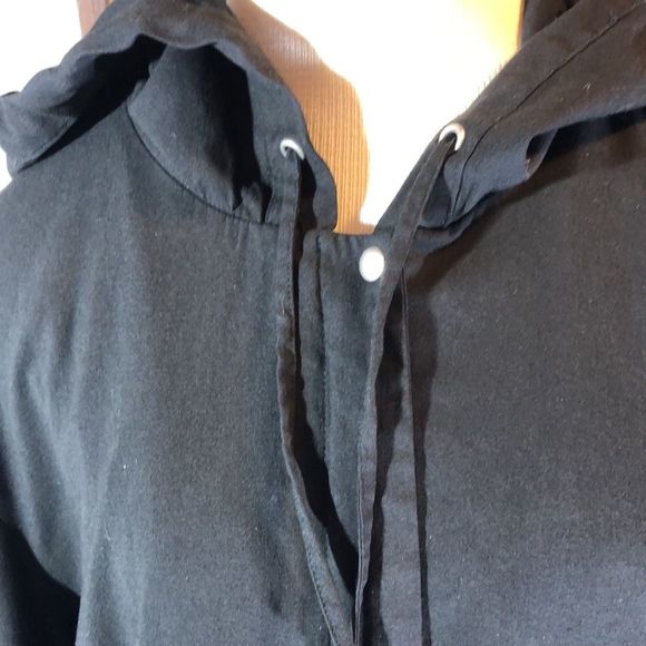 Gap Women's Rayon Black Jacket Blazer Zip up Front Hood X Large - Picture 2 of 12